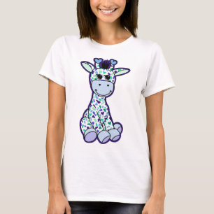 Camiseta Bandera del Orgullo Gay Cute Gay Giraffe Verde Azu