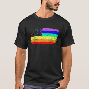 Camiseta Bandera del Orgullo Gay de EE.UU. Estrellas del Ar
