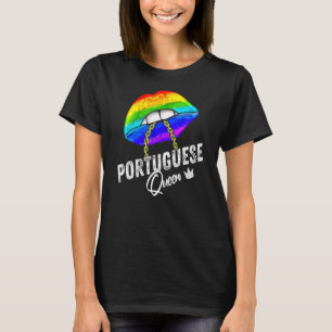 Camiseta Bandera del orgullo gay de la reina portuguesa Lgb