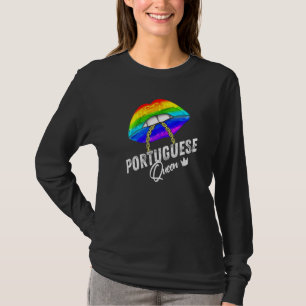 Camiseta Bandera del orgullo gay de la reina portuguesa Lgb