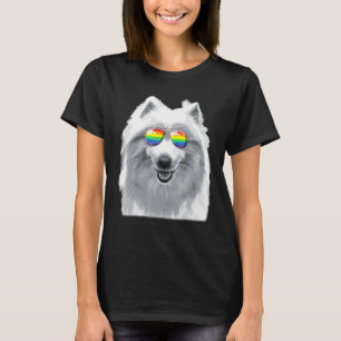 Camiseta Bandera del Orgullo Gay de Perro Samoyed Gafas de 