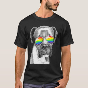 Camiseta Bandera del Orgullo Gay del Perro de Boston Gafas