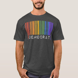 Camiseta Bandera del orgullo gay demócrata código de barras
