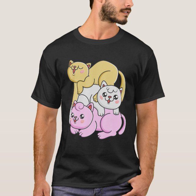 Camiseta Bandera del Orgullo Gay Gay LGBTQ Arcoiris Kawaii  (Anverso)