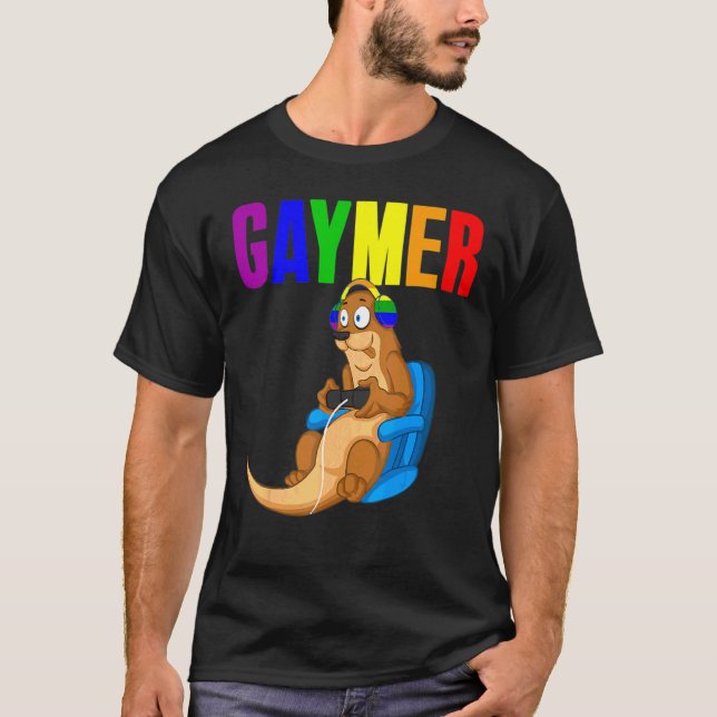 Camiseta Bandera del Orgullo Gay Gaymer Gamer Juego de Vide (Anverso)