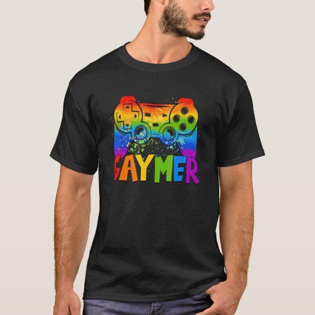 Camiseta Bandera del Orgullo Gay Gaymer Lgbt Gamer Lgbtq Ju (Anverso)