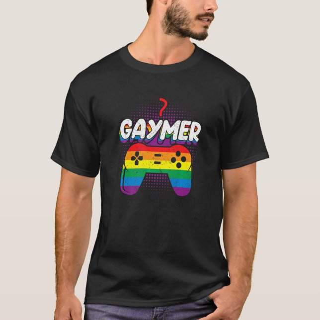 Camiseta Bandera del Orgullo Gay Gaymer Lgbt Gamer Lgbtq Ju (Anverso)