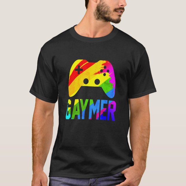 Camiseta Bandera Del Orgullo Gay Gaymer Lgbt Orgullo Gaming (Anverso)