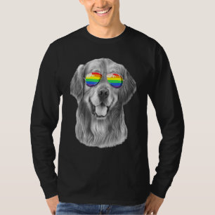 Camiseta Bandera del Orgullo Gay Golden Dog Gafas de sol Lg