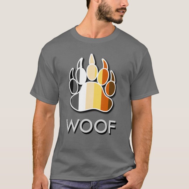Camiseta Bandera del Orgullo Gay Guay Paw WOOF (Anverso)