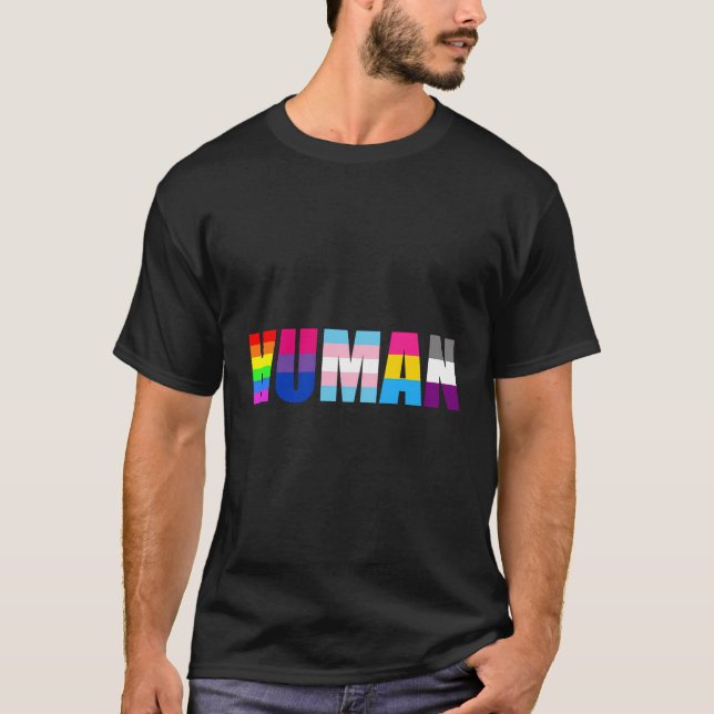 Camiseta Bandera del Orgullo Gay Humano (Anverso)