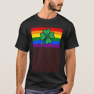 Camiseta Bandera del orgullo gay irlandés Shamrock Happy St