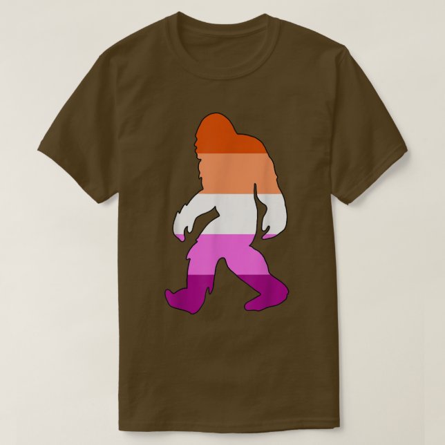 Camiseta Bandera del Orgullo Gay Lesbiano Sasquatch LGBTQ A (Diseño del anverso)