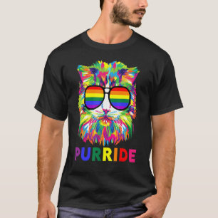 Camiseta Bandera del Orgullo Gay Lluvia de Colores LGBT Gat