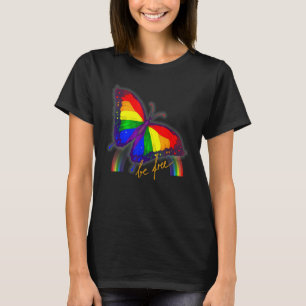 Camiseta Bandera Del Orgullo Gay Mariposa Lgbt T Csd Be Fre