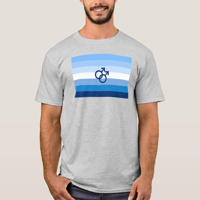Camiseta Bandera del Orgullo Gay Masculino MLM (Anverso)