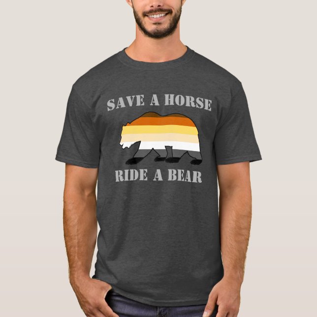 Camiseta Bandera Del Orgullo Gay Salva A Un Caballo Con Un  (Anverso)