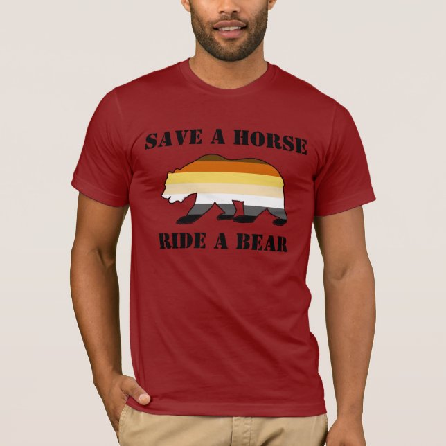 Camiseta Bandera del Orgullo Gay Salva A Un Caballo Con Un  (Anverso)