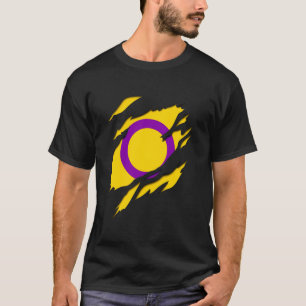 Camiseta Bandera del Orgullo Intersexual Efecto 3D Lesbiana