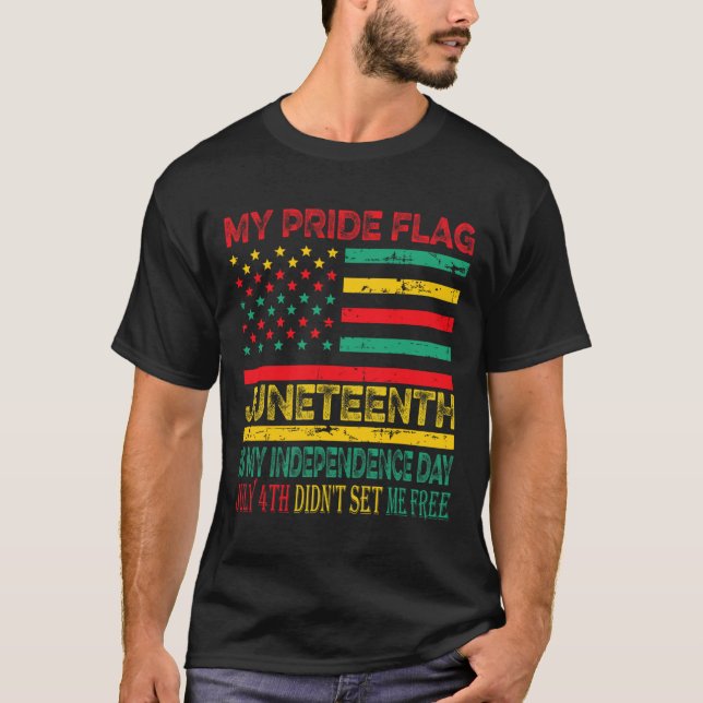 Camiseta Bandera del Orgullo Juneteenth Es Mi Día de la Ind (Anverso)