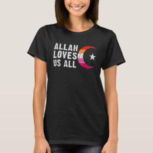 Camiseta Bandera del Orgullo Lesbiano Hilal luna creciente 
