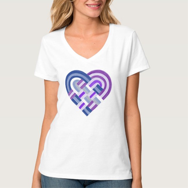 Camiseta Bandera del Orgullo Lesbiano Tejido Heart Butch Az (Anverso)