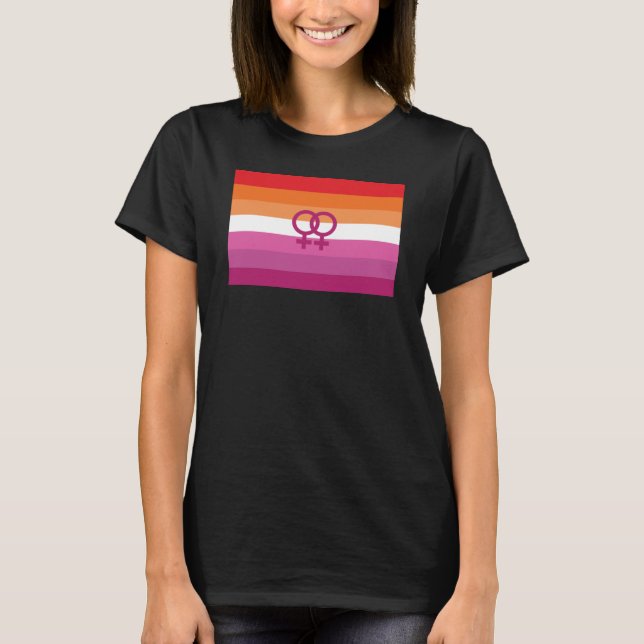 Camiseta Bandera del Orgullo Lesbiano WLW (atardecer) (Anverso)