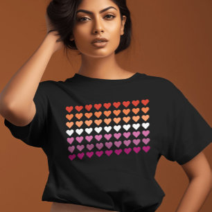 Camiseta Bandera del Orgullo Lésbico Corazón de Niña