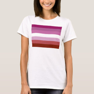 Camiseta bandera del orgullo lésbico femenino de SlipperyJo
