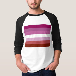 Camiseta bandera del orgullo lésbico femenino de SlipperyJo