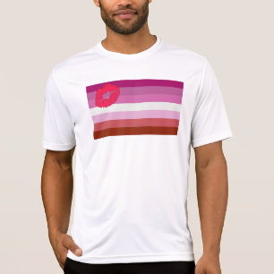 Camiseta bandera del orgullo lésbico femenino SlipperyJoe l