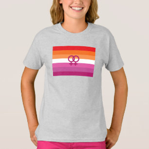 Camiseta Bandera del Orgullo Lésbico WLW (Atardecer)