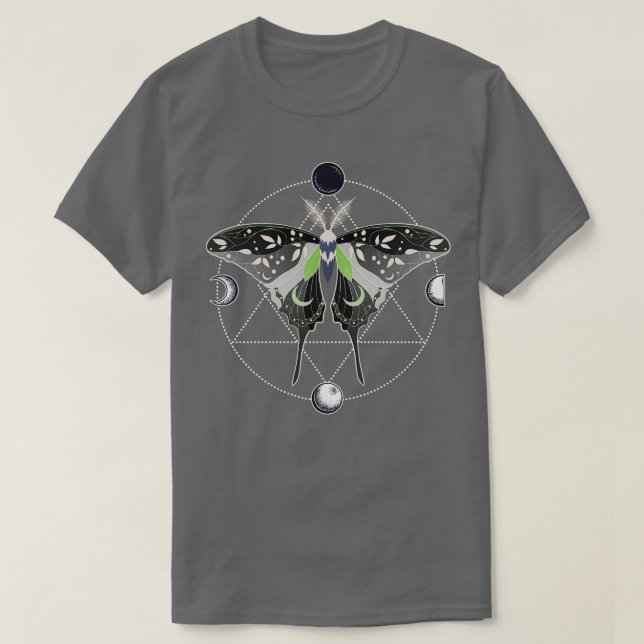 Camiseta Bandera del Orgullo LGBT Celestial de Agender Luna (Diseño del anverso)