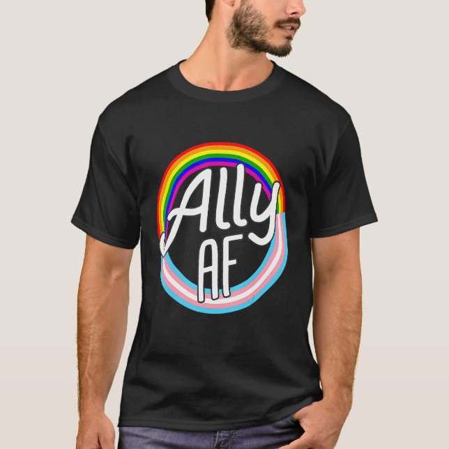 Camiseta Bandera del Orgullo Lgbt de Ally Af Trans Flag Lov (Anverso)
