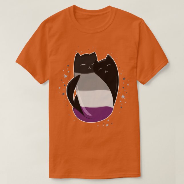 Camiseta Bandera del Orgullo LGBT de gato asexual (Diseño del anverso)