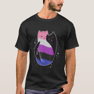 Camiseta Bandera del Orgullo LGBT de Gato Genderfluid No Bi
