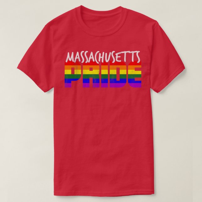 Camiseta Bandera del Orgullo LGBT de Massachusetts (Diseño del anverso)