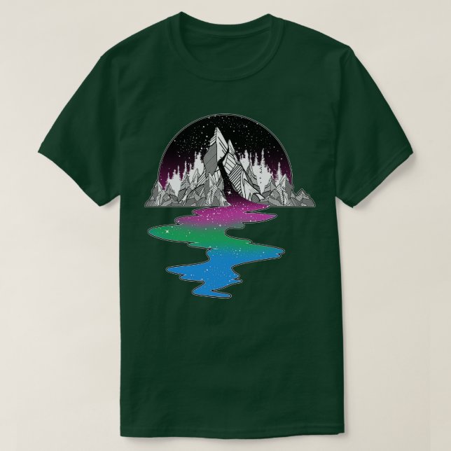 Camiseta Bandera del Orgullo LGBT de Montaña Polisexual (Diseño del anverso)