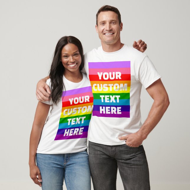 Camiseta Bandera del orgullo LGBTQ+ de 9 bandas Añadir text (Unisexo)