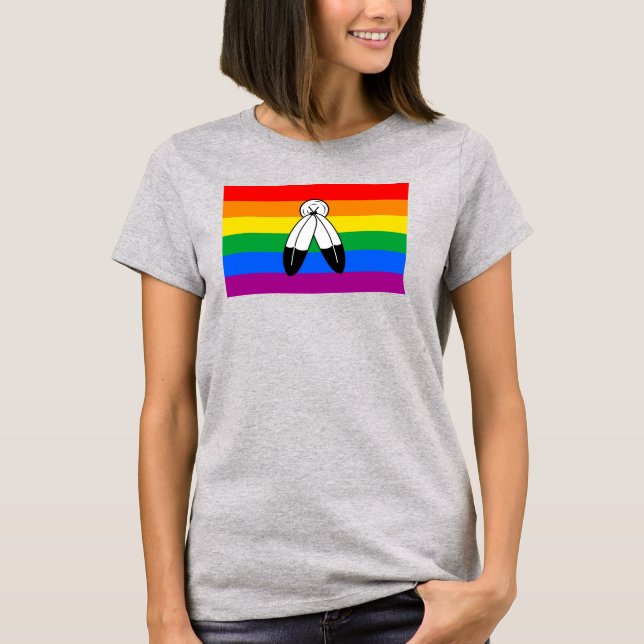 Camiseta Bandera del orgullo LGBTQ+ de dos espíritus (Anverso)