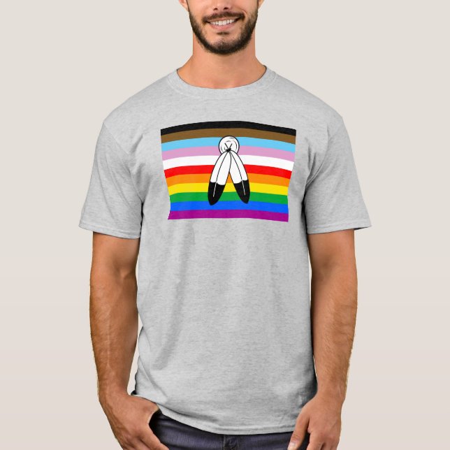Camiseta Bandera del orgullo LGBTQ+ de dos espíritus (Anverso)