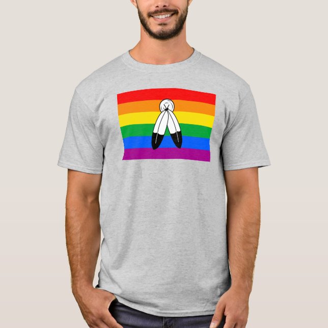 Camiseta Bandera del orgullo LGBTQ+ de dos espíritus (Anverso)