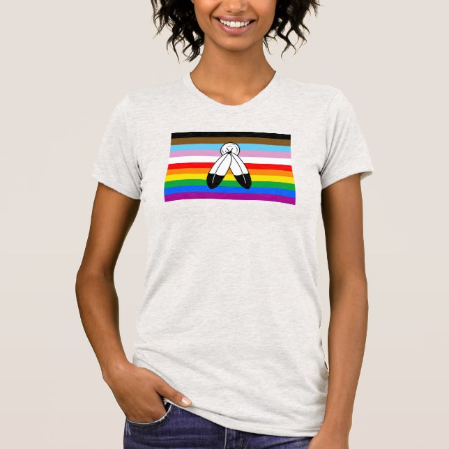 Camiseta Bandera del orgullo LGBTQ+ de dos espíritus (Anverso)