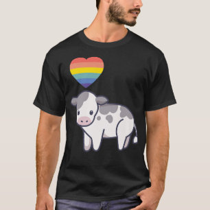 Camiseta Bandera del Orgullo LGBTQ de vaca gay Lesbiana Kaw