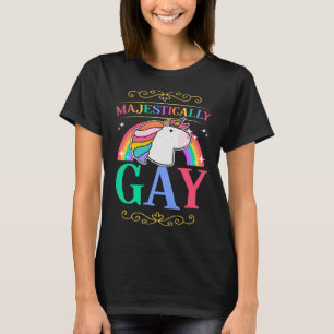 Camiseta Bandera del Orgullo LGBTQ gay majestuoso Unicorn M