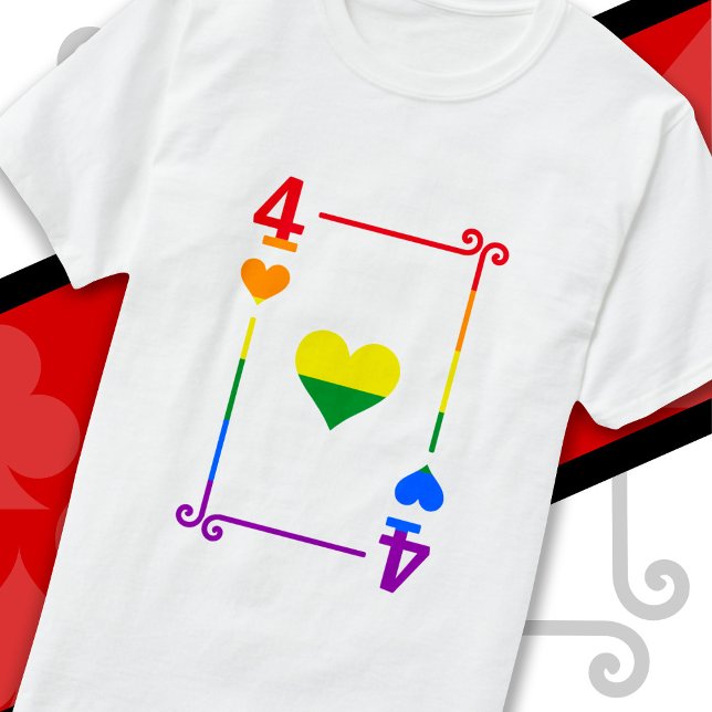 Camiseta Bandera del Orgullo LGBTQ Jugando Cartas Cuatro Ca (Subido por el creador)