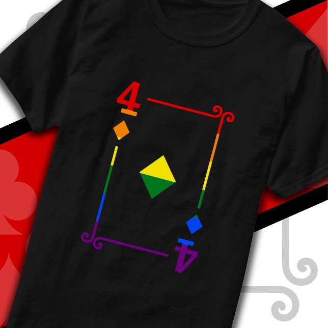 Camiseta Bandera del Orgullo LGBTQ Jugando Cartas Cuatro Ta (Subido por el creador)