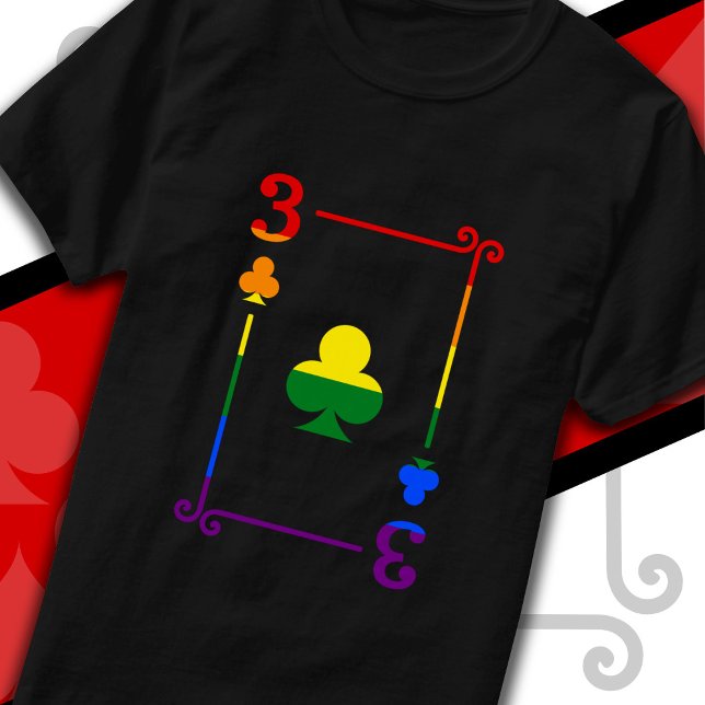 Camiseta Bandera del Orgullo LGBTQ Jugando Cartas Tres Club (Subido por el creador)