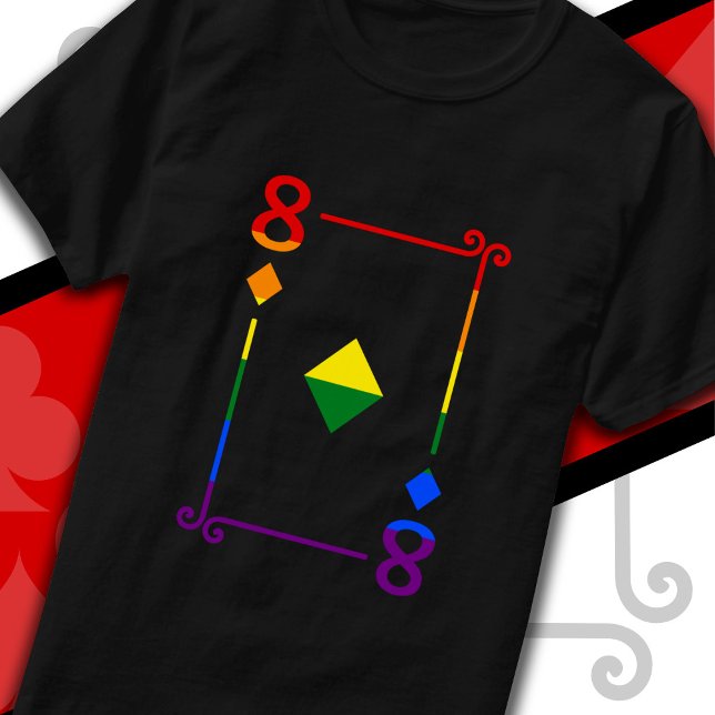 Camiseta Bandera del Orgullo LGBTQ Jugando Tarjeta Ocho Dia (Subido por el creador)