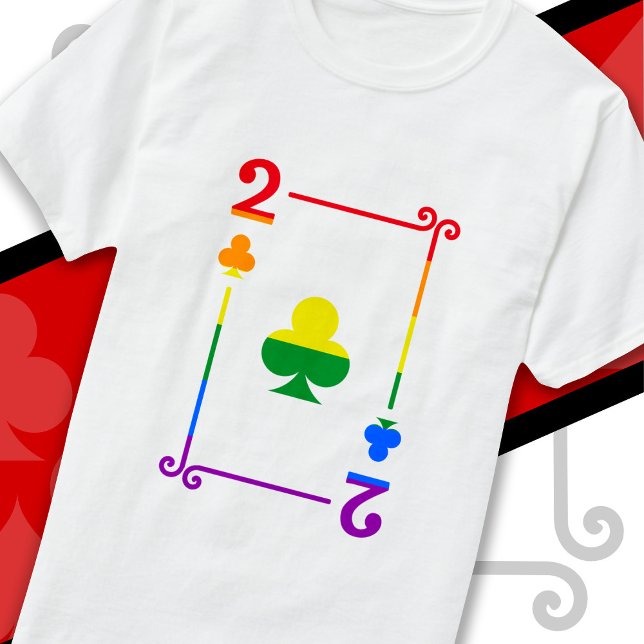 Camiseta Bandera del Orgullo LGBTQ Jugando Tarjetas Dos Clu (Subido por el creador)